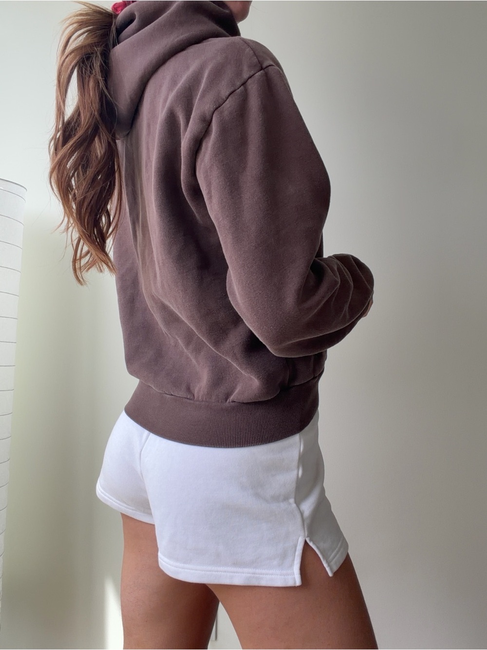 Aritzia Superworld brown Fleece Hoodie- XS - Picture 2 of 4